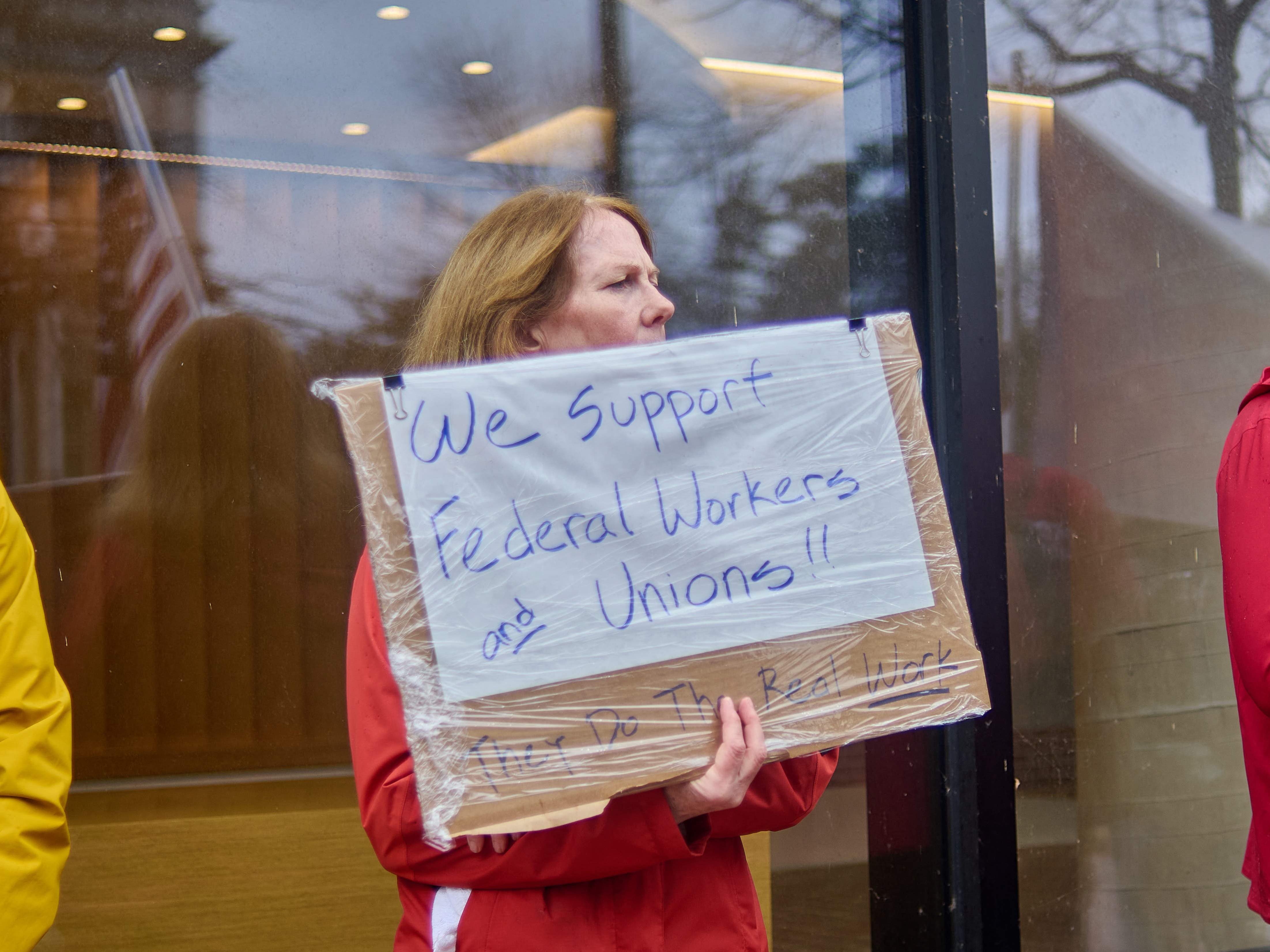 caption: Public sectors unions are among the plaintiffs who have sued the Trump administration over the firings of probationary employees.