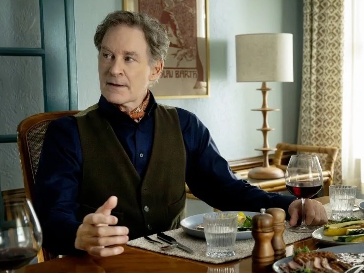 caption: Kevin Kline plays actor Richard Bean, and Laura Linney is his sister-in-law Kristen, in <em>American Classic.</em>