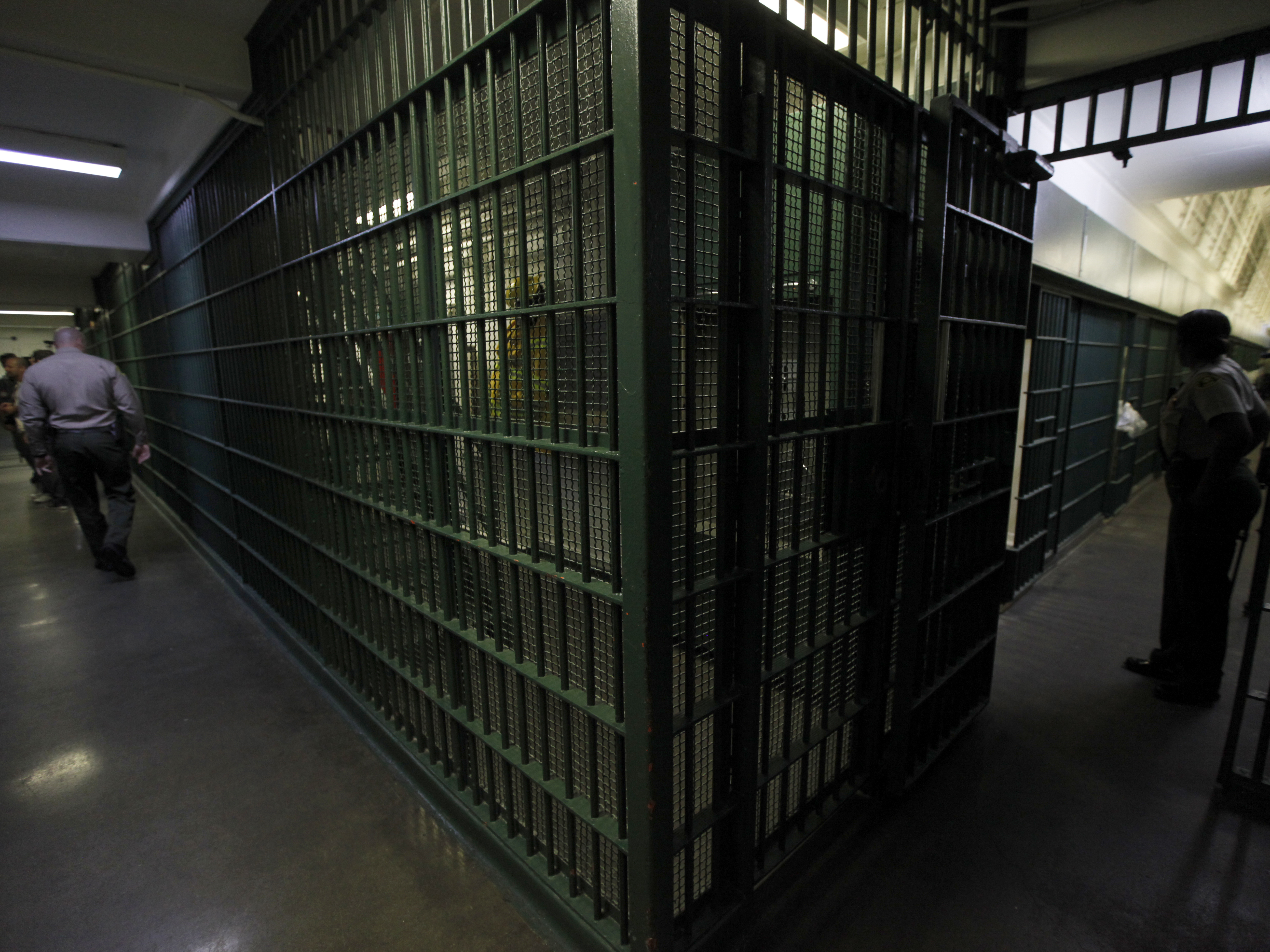 caption: The population in U.S. jails, like the Los Angeles County Men's Central Jail pictured above, has risen since the pandemic. Most jail inmates are either awaiting court action on a current charge or held in jail for other reasons.