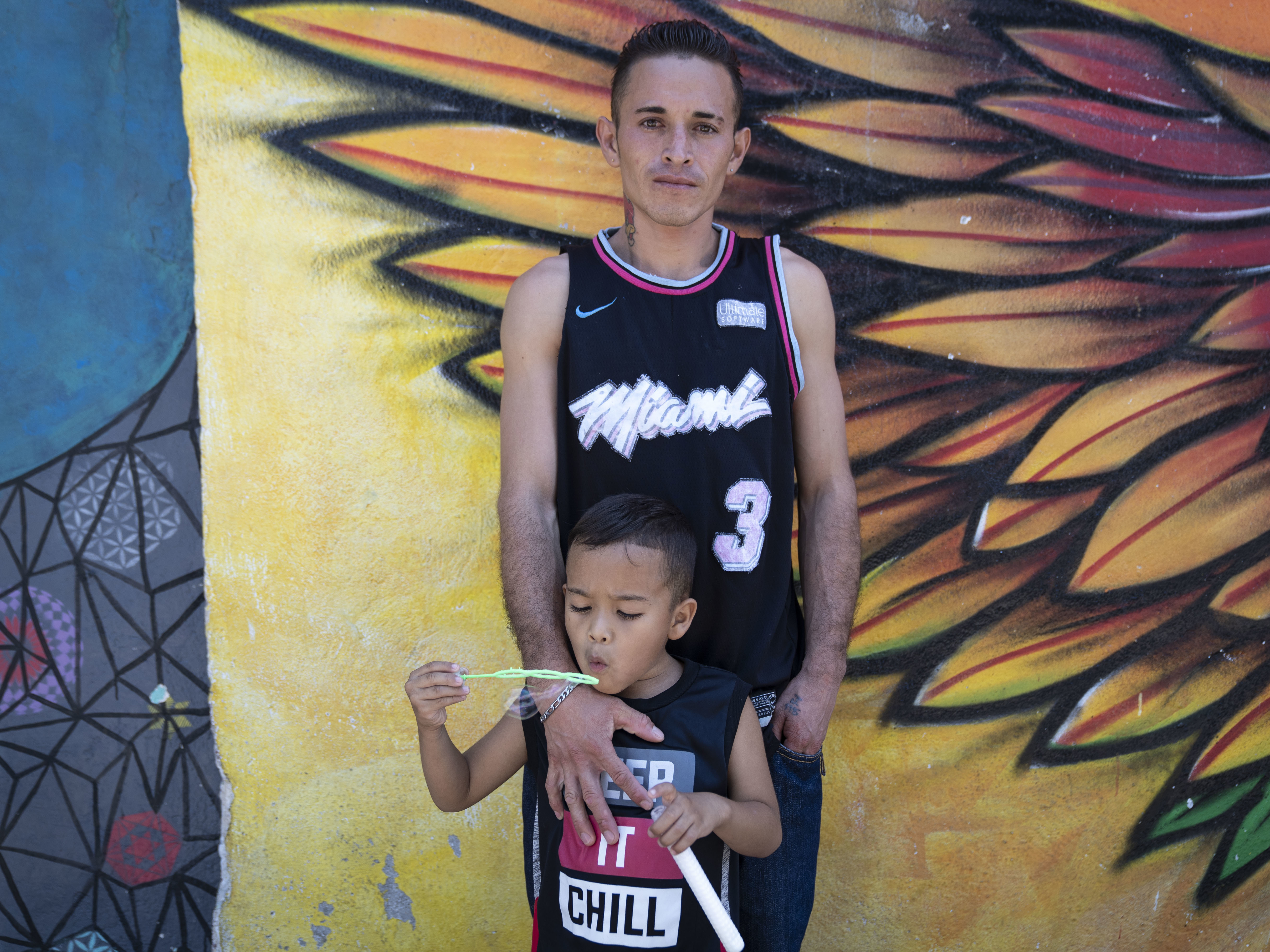 caption: JesÃºs Ariel and his son JesÃºs Ezequiel consider themselves lucky that they can share a tent.