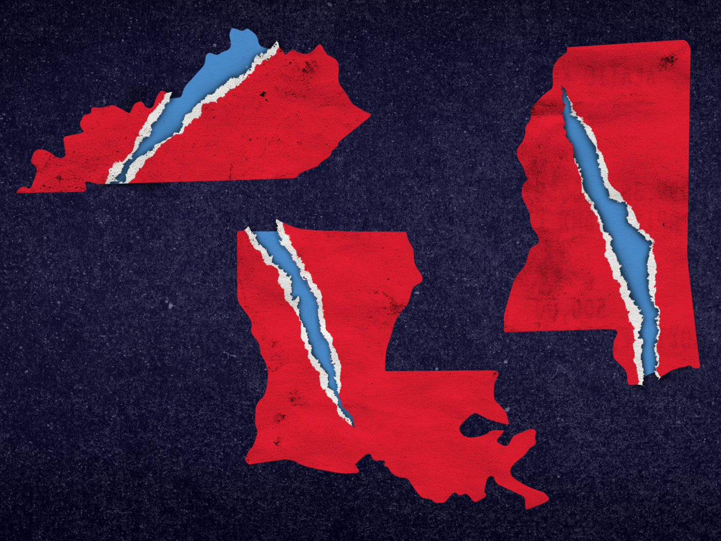 Louisiana, Kentucky, Mississippi