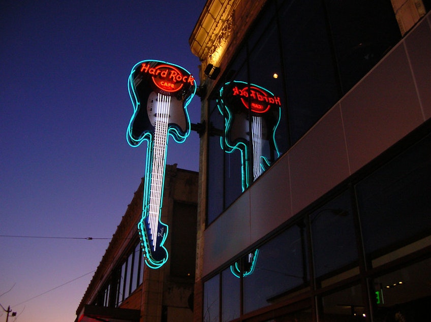 caption: Seattle's Hard Rock Cafe opened in 2010. In October 2023, the restaurant announced its plans to close on Dec. 1, 2023.