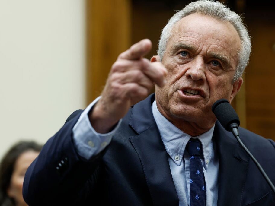 caption: Robert F. Kennedy Jr. spoke during a hearing with the House Judiciary  Subcommittee on the Weaponization of the Federal Government on Capitol Hill on July 20, 2023 in Washington, DC.