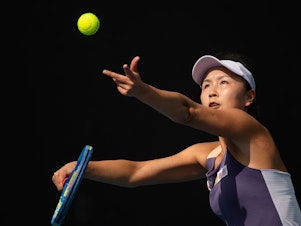 caption: Chinese tennis player Peng Shuai at the Australian Open tennis championship in Melbourne in 2020. In a social media post on Tuesday, she described her alleged assault ten years ago at the hands of one of the country's most powerful Communist Party officials, Zhang Gaoli.