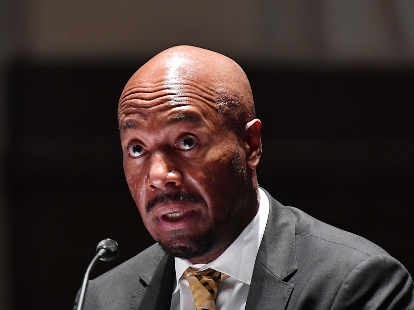 caption: Georgetown Law School professor Paul Butler testifies before a House Judiciary Committee hearing on policing practices and law enforcement accountability in June 2020. In an NPR interview, Butler says police in Brooklyn Center, Minn., didn't need to pursue Daunte Wright over an outstanding warrant.