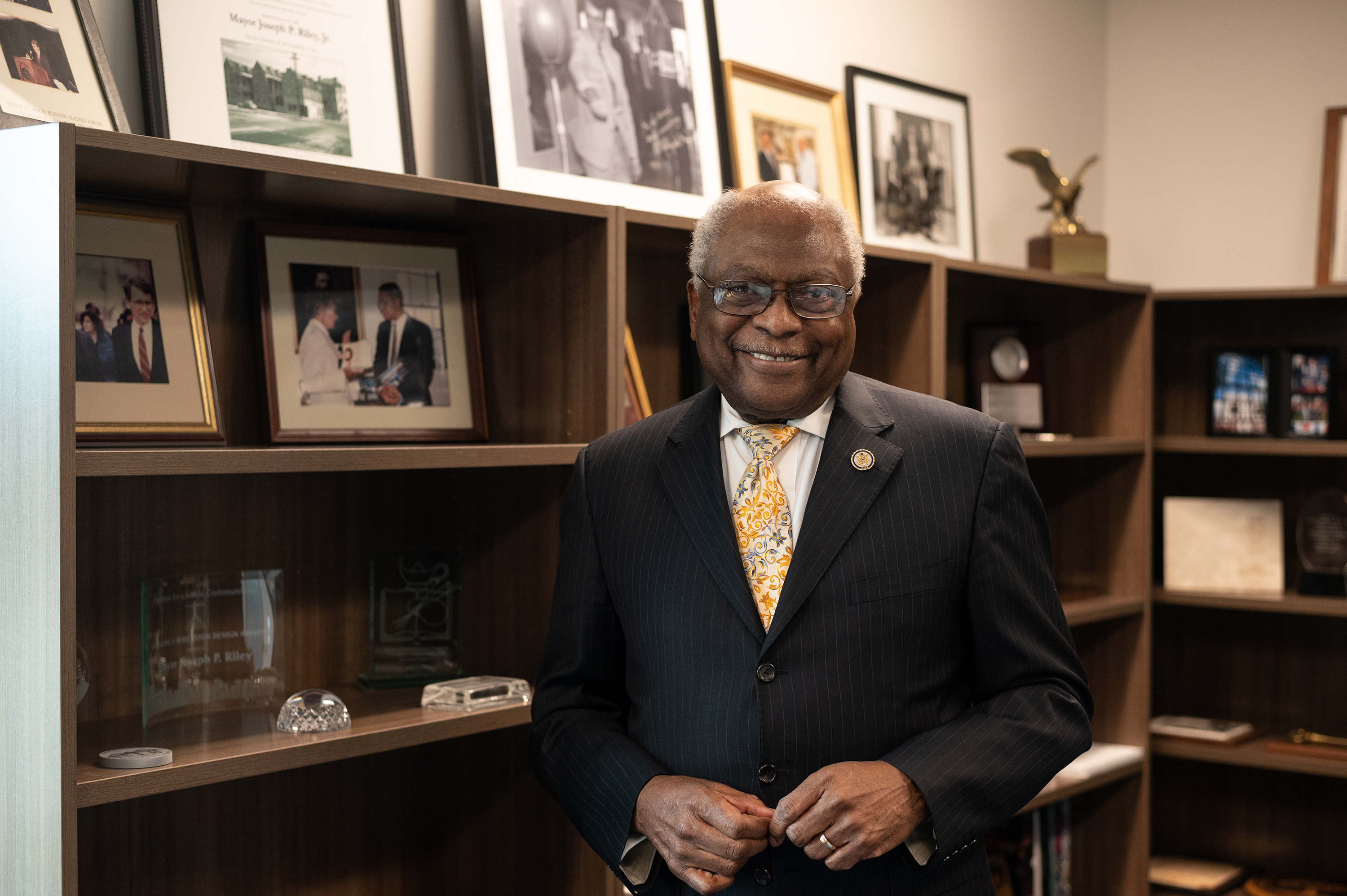 caption: South Carolina Rep. Jim Clyburn has endorsed Joe Biden. (Alvin C. Jacobs for Here & Now)