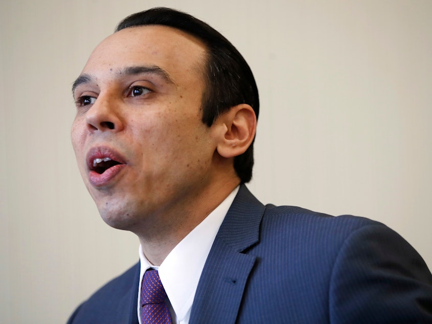 caption: Roger Severino, director of the Office for Civil Rights, announced Friday a new proposed rule rolling back anti-discrimination protections for transgender patients. Those protections had been written in 2016 but enjoined in court.