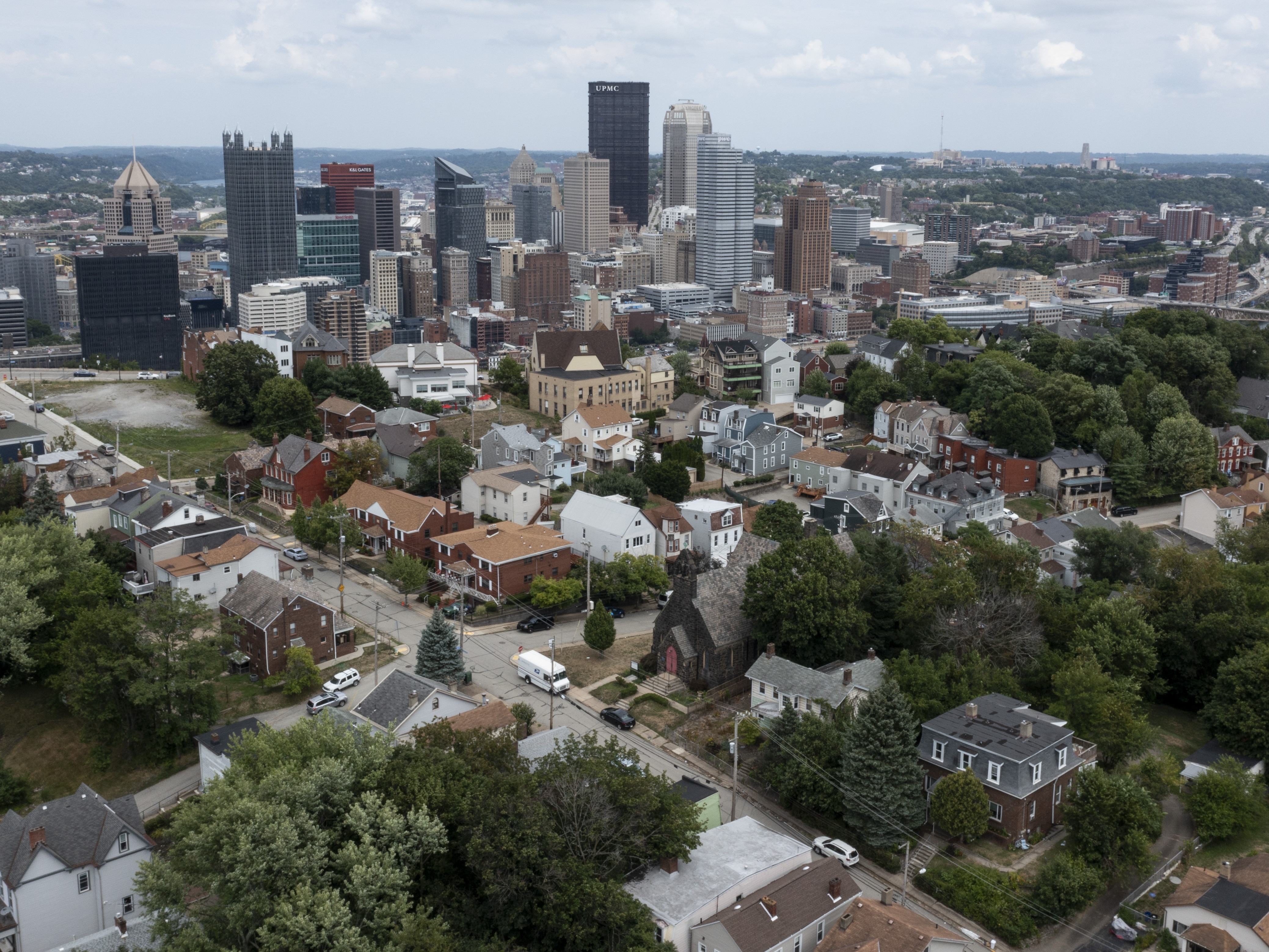 caption: A view of Pittsburgh, Pennsylvania on July 29, 2024.