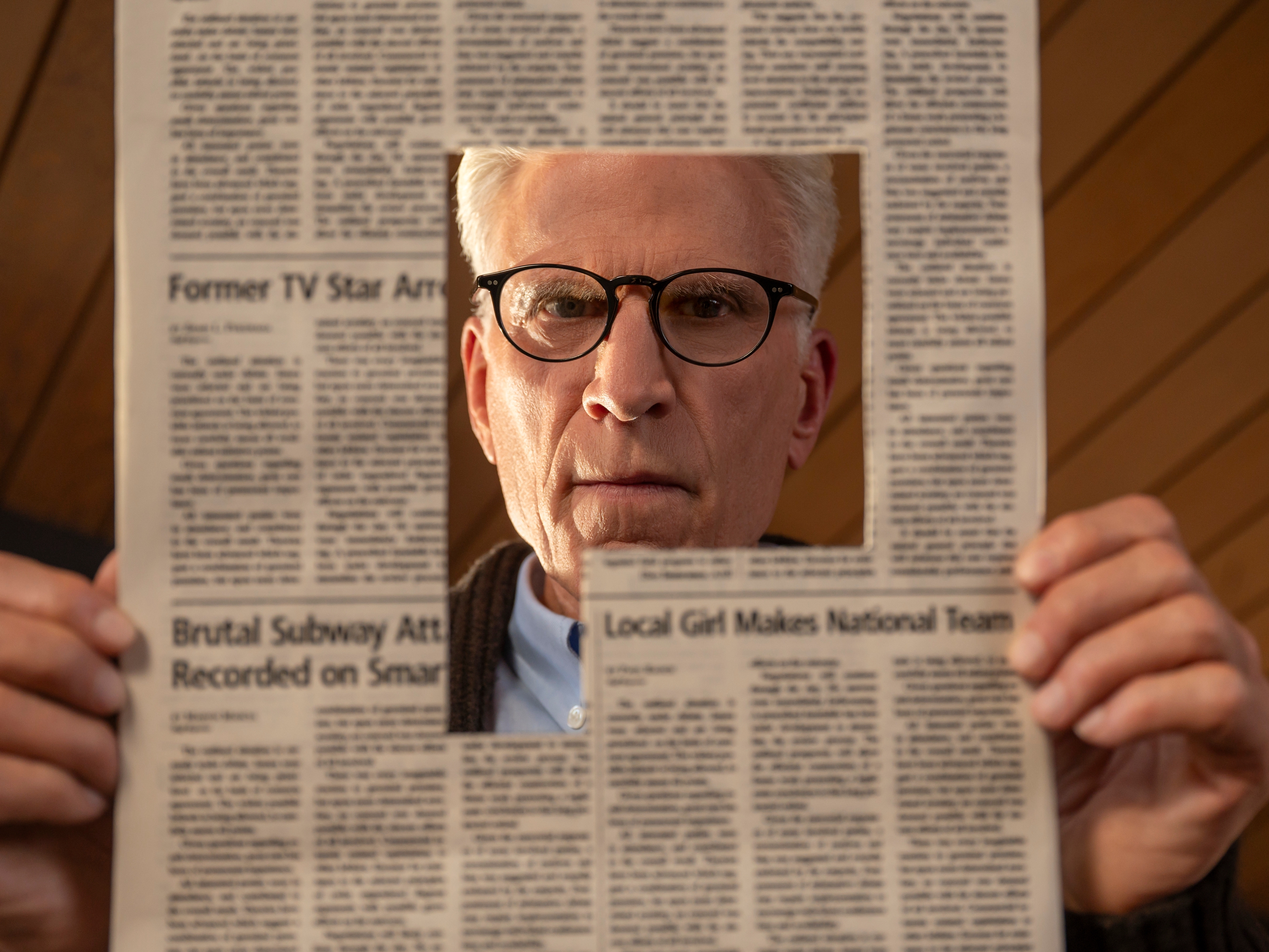 caption: Ted Danson stars as a widowed retiree who goes undercover to solve a crime in a retirement community in<em> A Man on the Inside.</em>