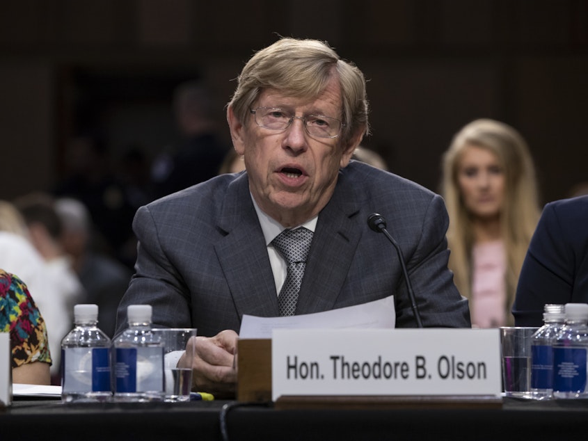 caption: Ted Olson, one of the lawyers representing CNN in a case against the Trump administration, helped NPR's Nina Totenberg when she was frozen out of the Justice Department in the early 1980s.