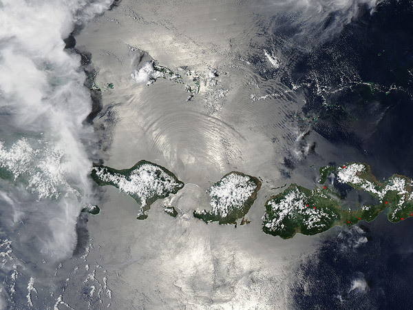 caption: An image taken by NASA's Aqua satellite as it passes over Indonesia, captures evidence of an internal wave in the same general area where the KRI Nanggala submarine disappeared earlier this month.