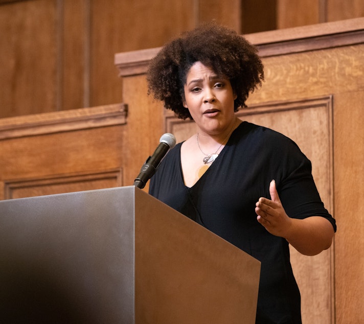 caption: Ijeoma Oluo at The Sanctuary