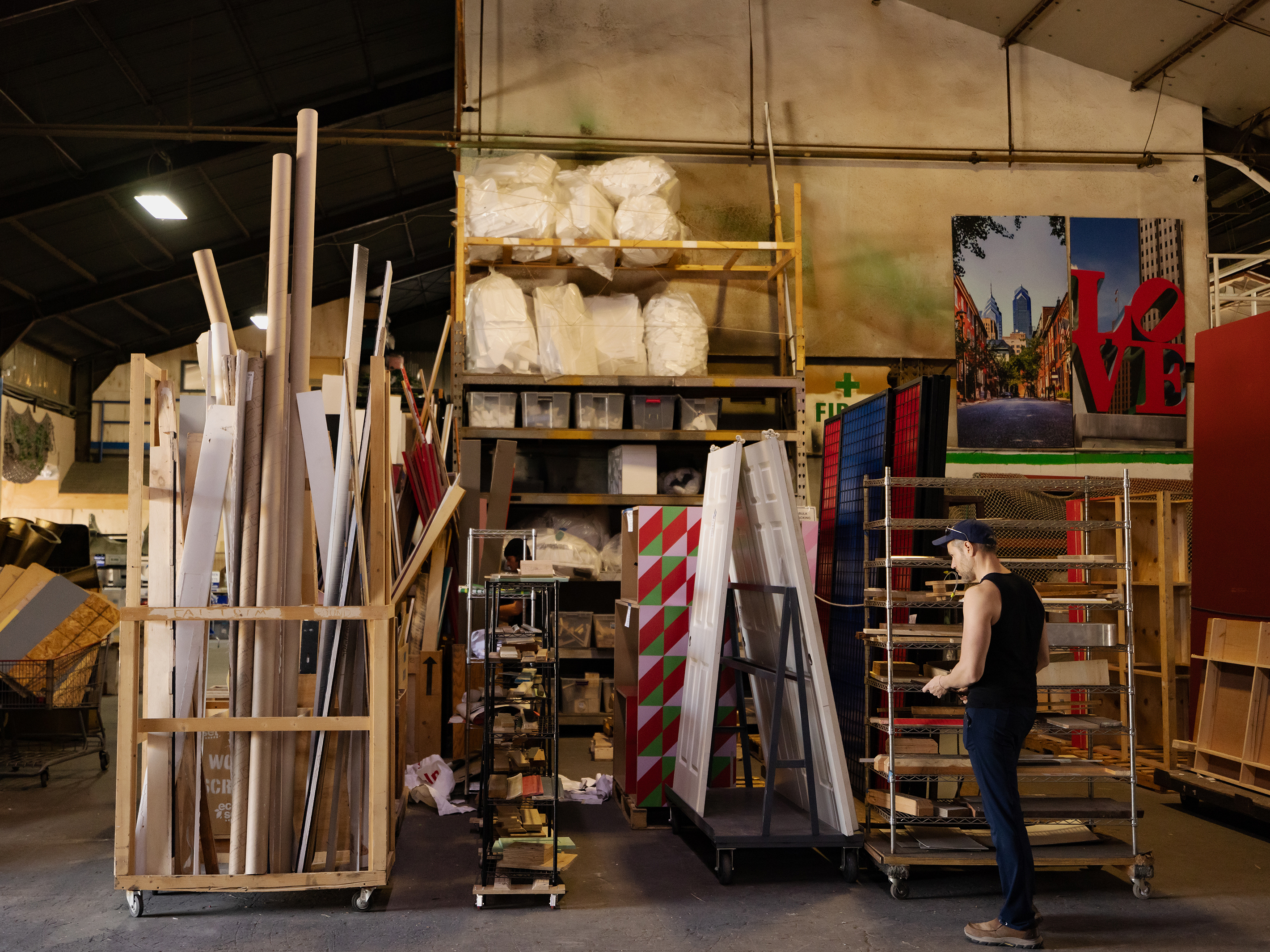 caption: Props and sets are available to rent at EcoSet in Los Angeles. It's a resource for the creative industry that implements zero waste practices on productions and events.