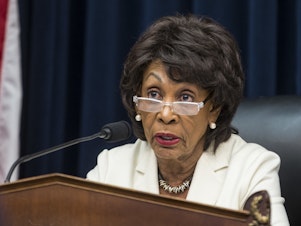 caption: The House Financial Services Committee, led by Rep. Maxine Waters, D-Calif., will grill the heads of seven bank CEOs about the stability of the financial system a decade after the crash.