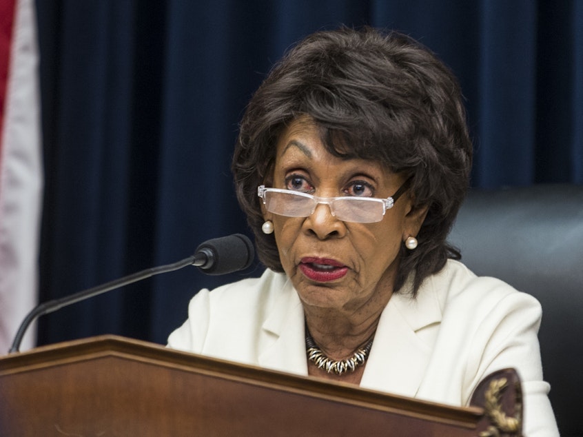 caption: The House Financial Services Committee, led by Rep. Maxine Waters, D-Calif., will grill the heads of seven bank CEOs about the stability of the financial system a decade after the crash.