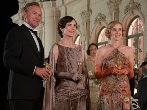 caption: Hugh Bonneville, Elizabeth McGovern and Laura Carmichael in <em>Downton Abbey: A New Era.</em>