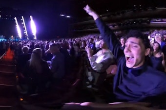 caption: Juan Lastra unabashedly stood up, sang and <a href="https://www.tiktok.com/@juanp_lastra/video/7272089604314975531">filmed himself</a> during one of Adele's concerts in Las Vegas. When security tried to get him to sit down, Adele told them to leave him alone.