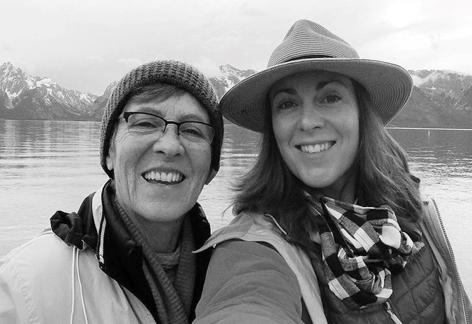 caption: Left to right: Sheila and Steph Jagger