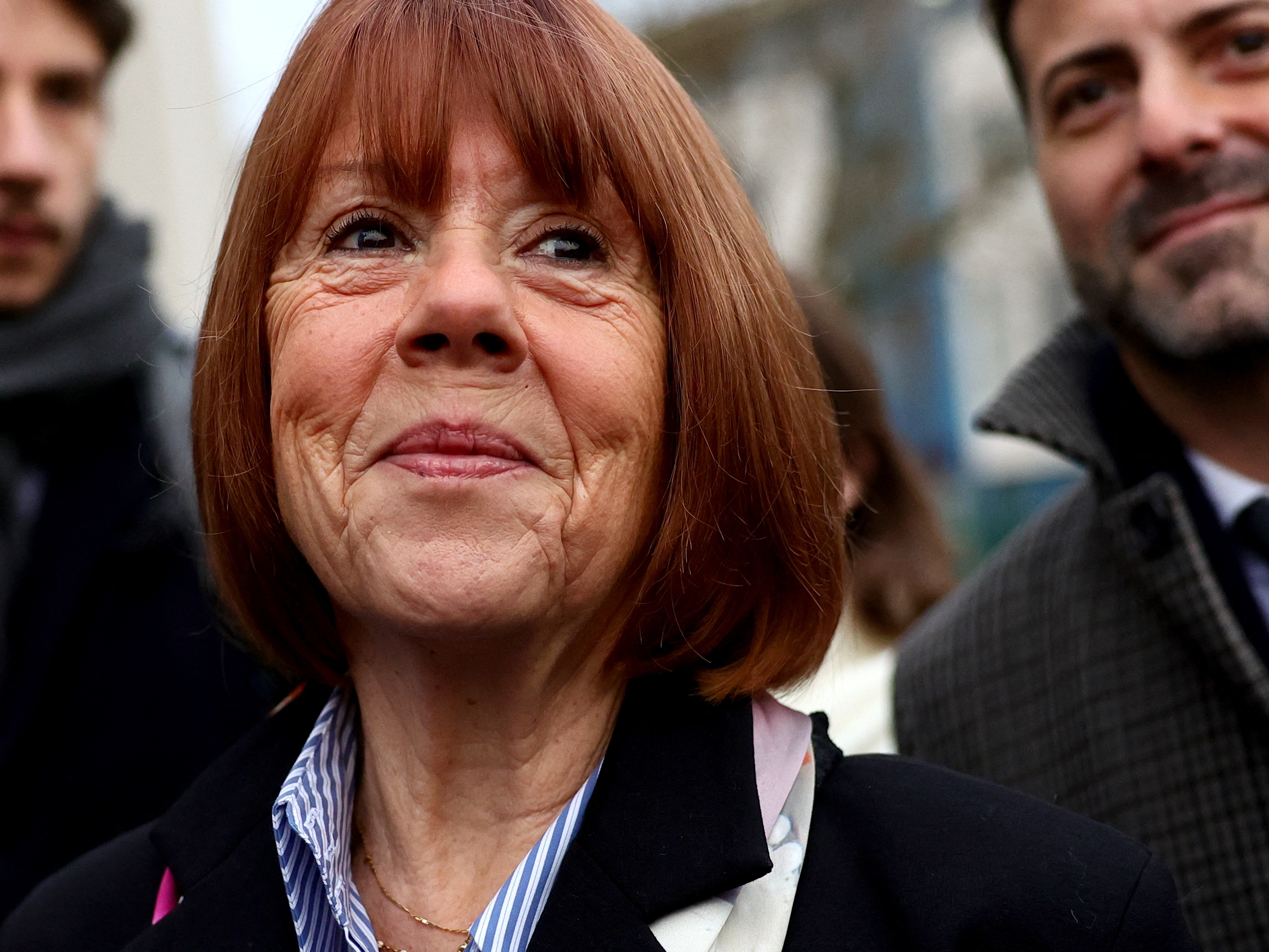 caption: Gisèle Pelicot arrives at the courthouse in Avignon, France, on Dec. 19, 2024, in advance of the verdict being read out from the trial of her ex-husband and more than four dozen other men who were found guilty of aggravated rape against Gisèle Pelicot.