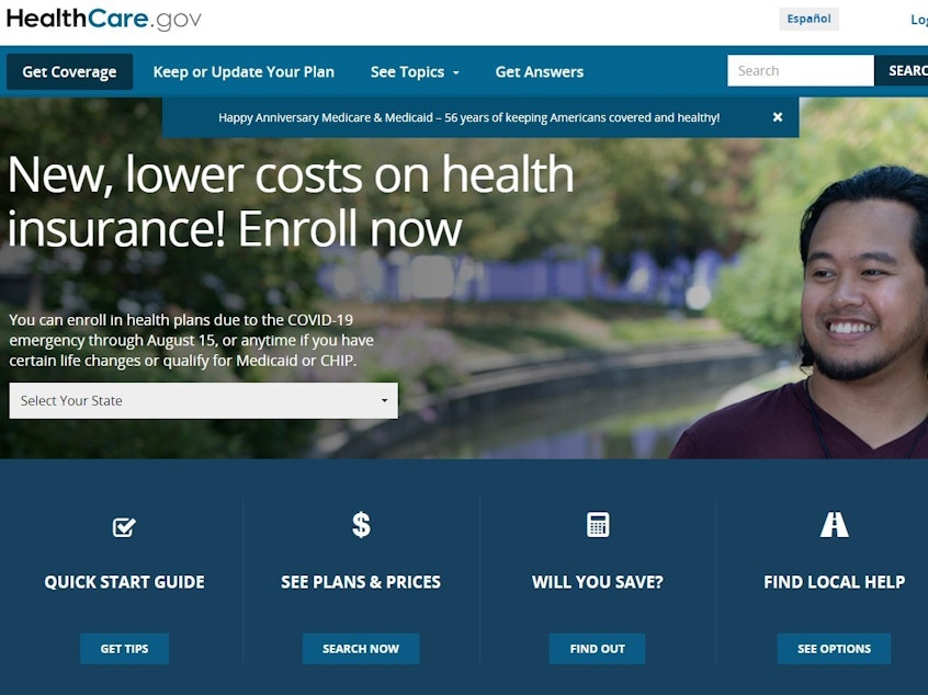 caption: A special open enrollment period on all Affordable Care Act marketplaces, including on the federal insurance exchange, <a href="https://www.healthcare.gov/" data-key="1338">HealthCare.gov</a>, runs until Aug. 15. Many people qualify for free or low-cost plans.