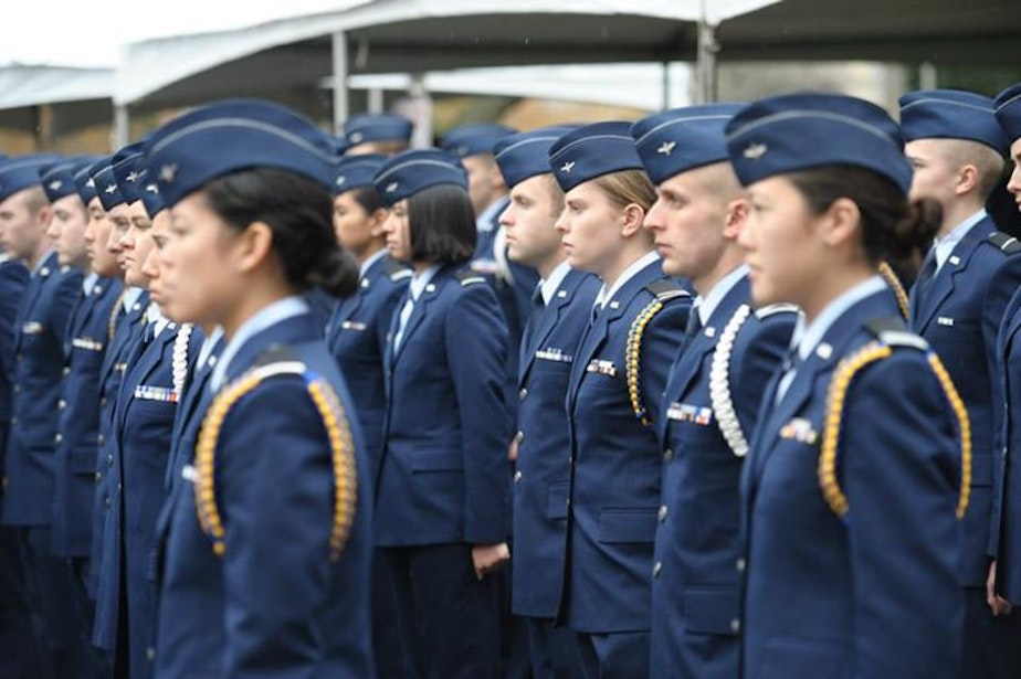 caption: University of Washington ROTC's Veterans Day 2012 ceremony.