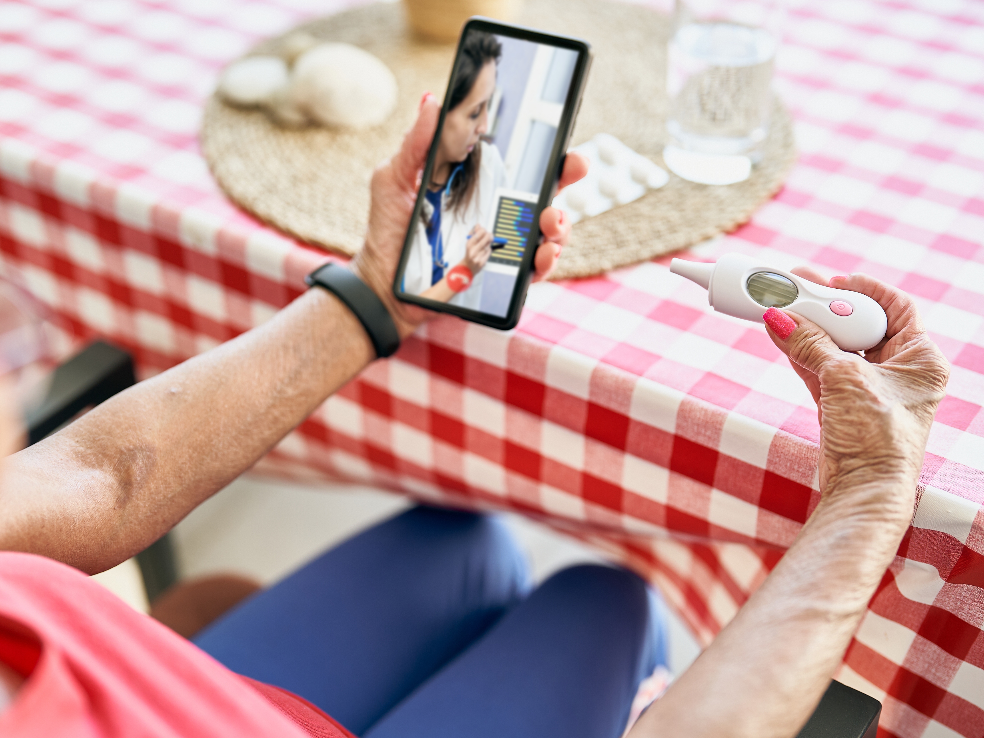caption: Telehealth — seeing a doctor or nurse via a videoconference on your phone or computer — got a boost during the pandemic. Telehealth payments for people on Medicare are on hold during the shutdown.