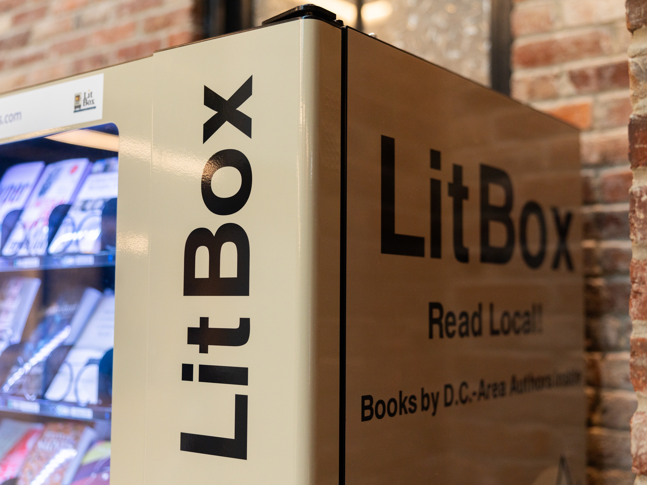 caption: LitBox sells books by local authors directly to readers through a vending machine in Washington, D.C.