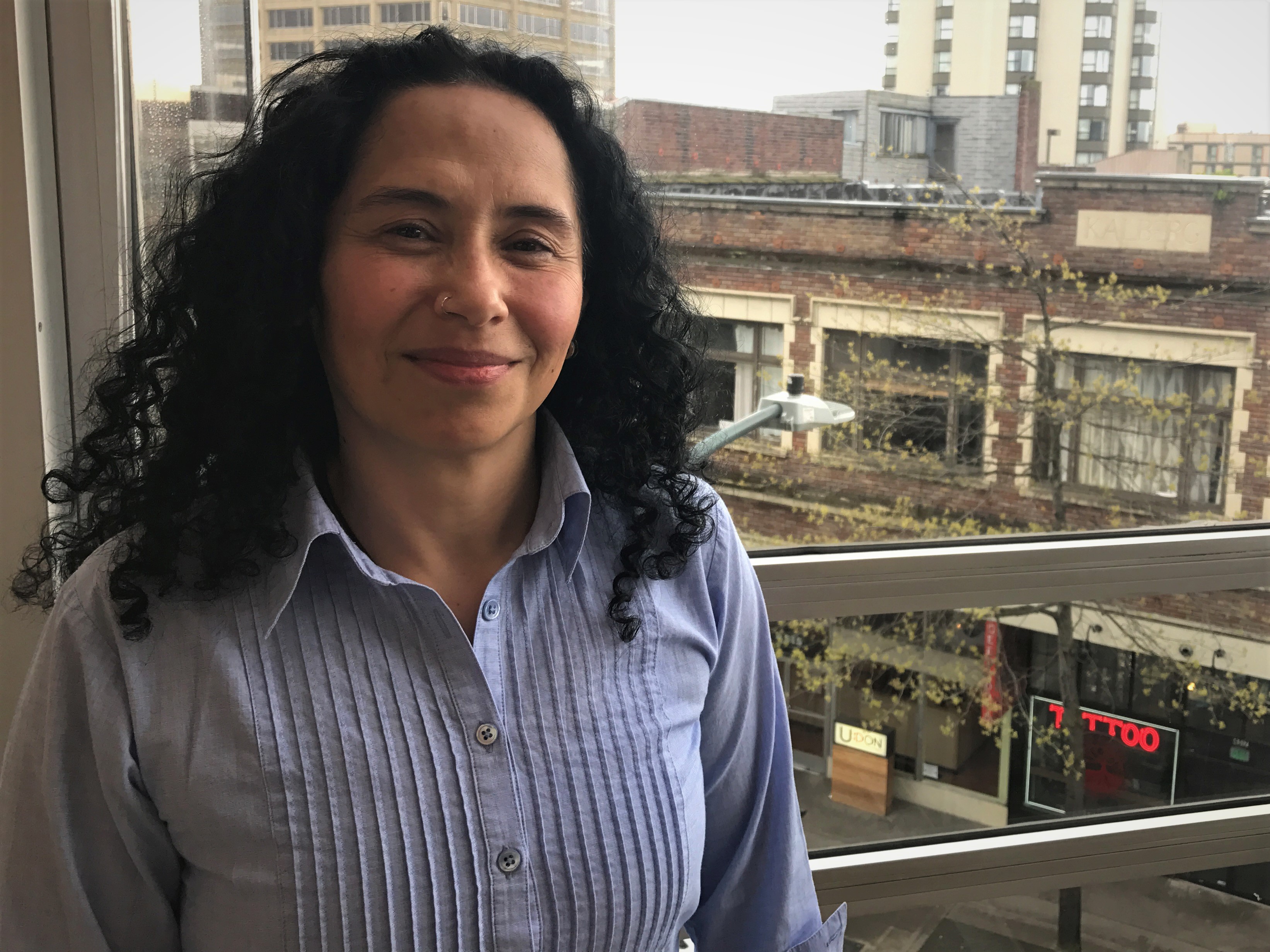 caption: Jacque Larrainzar, one of the first people from Mexico to be granted asylum in the United States based on her sexuality.