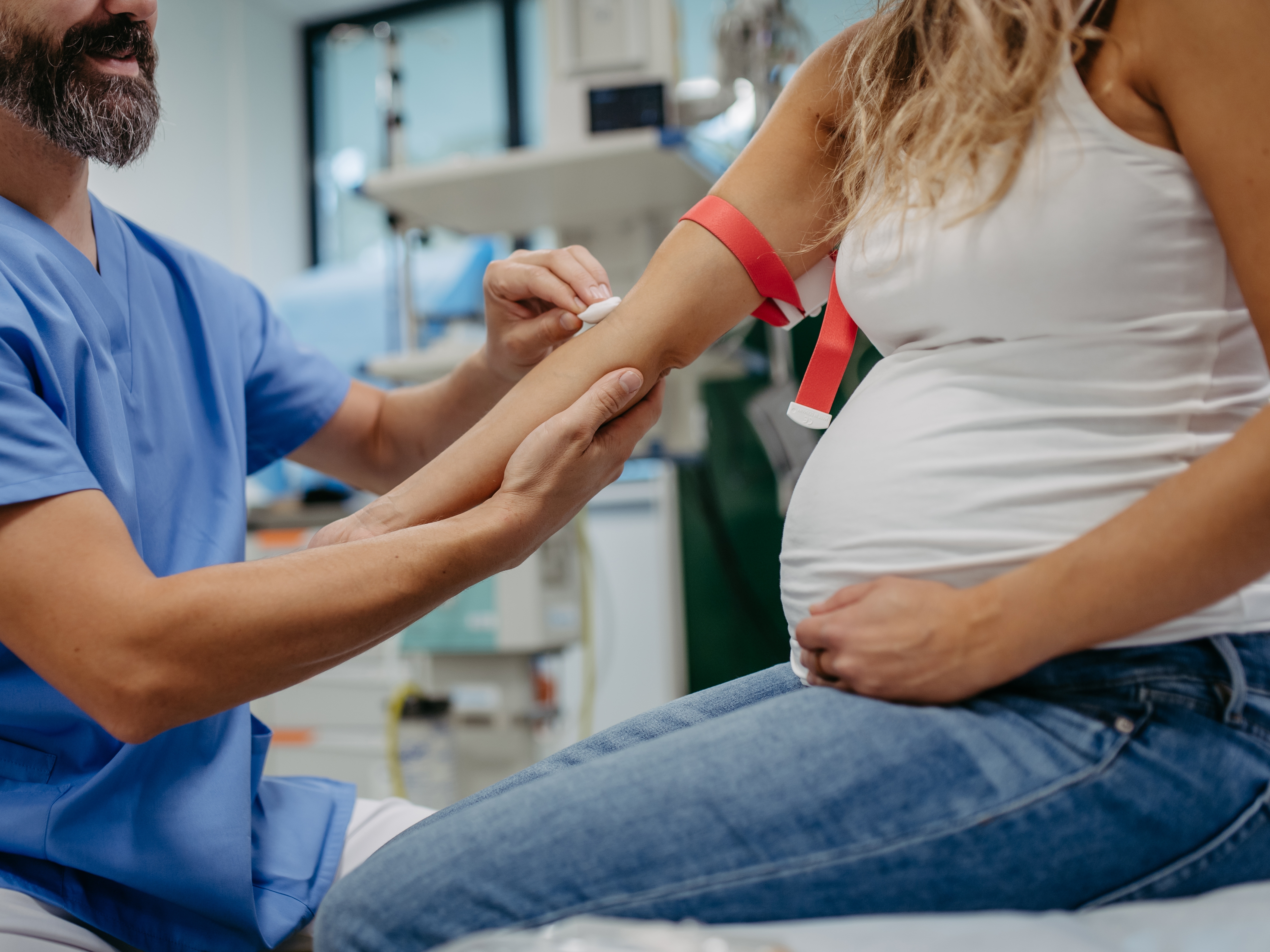 caption: The company Natera offers a blood test to pregnant women that checks for fetal abnormalities. Natera offers what it calls a "prompt-pay cash price" for these tests.