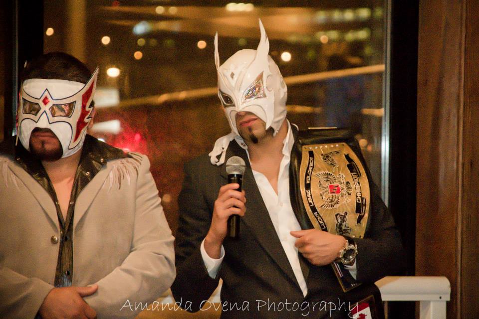 caption: El Fénix speaks at a Latino press conference in October.