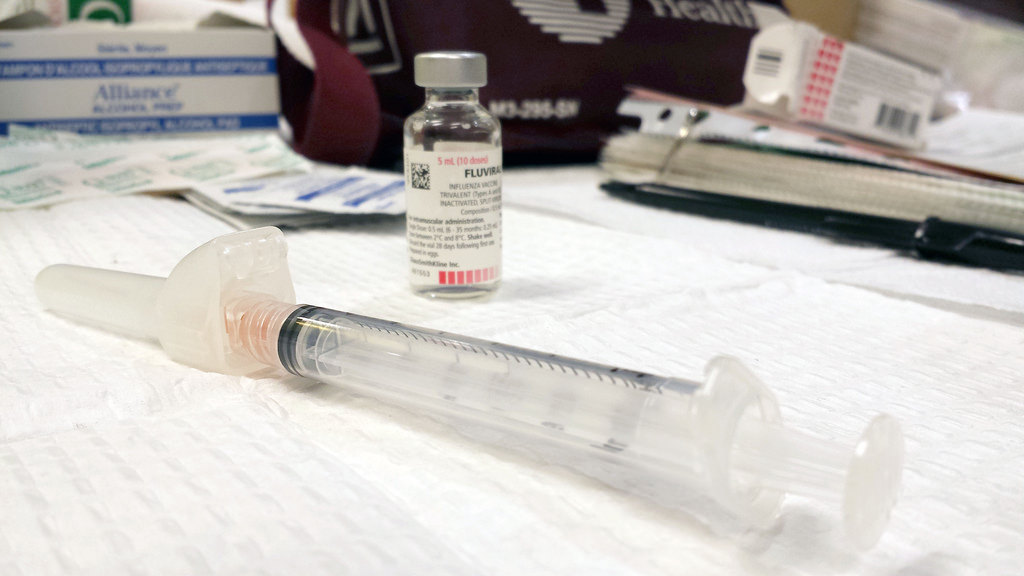 caption: FILE: Flu vaccine