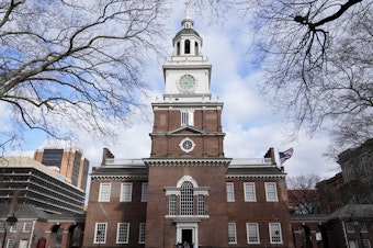 caption: Independence Hall in Philadelphia in 2021. The National Park Service plans to install gas-fired boilers at Independence National Historical Park, despite a 2007 law mandating new and remodeled federal buildings be 100% free of fossil fuels by 2030.