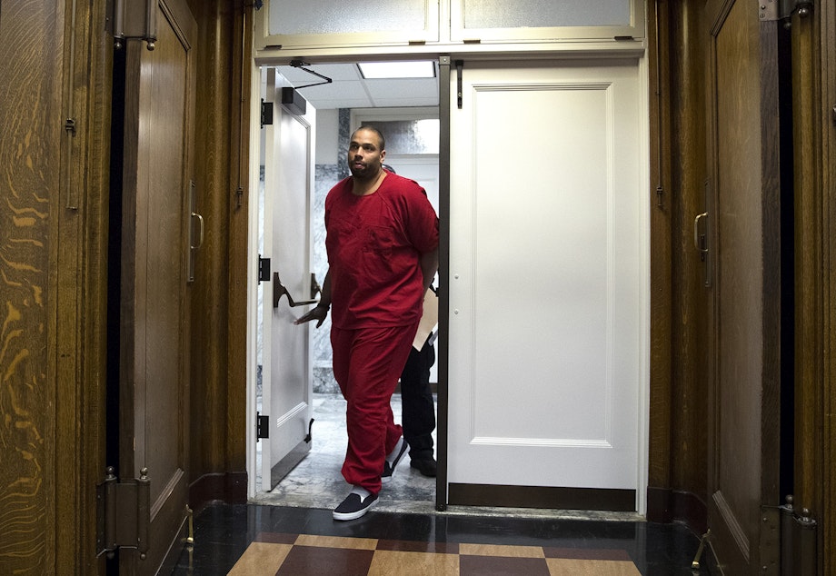 caption: Brandon Cole Reed arrives at his sentencing on Friday, July 27, 2018, at King County Superior Court in Seattle.