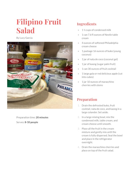 caption: Lucy Garcia Filipino Fruit Salad Recipe.jpg