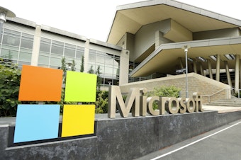 caption: Microsoft's headquarters in Redmond, Washington in 2014.
