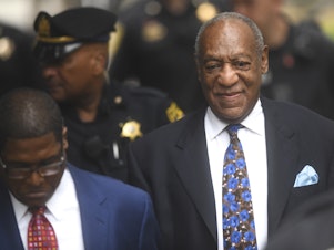 caption: Bill Cosby at the Montgomery County Courthouse in Norristown, Pa., on the first day of sentencing in his sexual assault trial on Sept. 24, 2018.