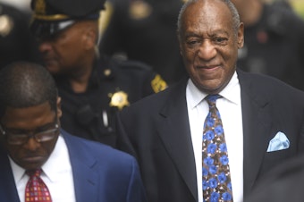 caption: Bill Cosby at the Montgomery County Courthouse in Norristown, Pa., on the first day of sentencing in his sexual assault trial on Sept. 24, 2018.