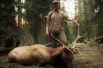 caption: When he's not bow hunting elk, Ty Stubblefield, an organizer with Backcountry Hunters and Anglers, is fighting to protect public land - and it's cost him some friendships.
