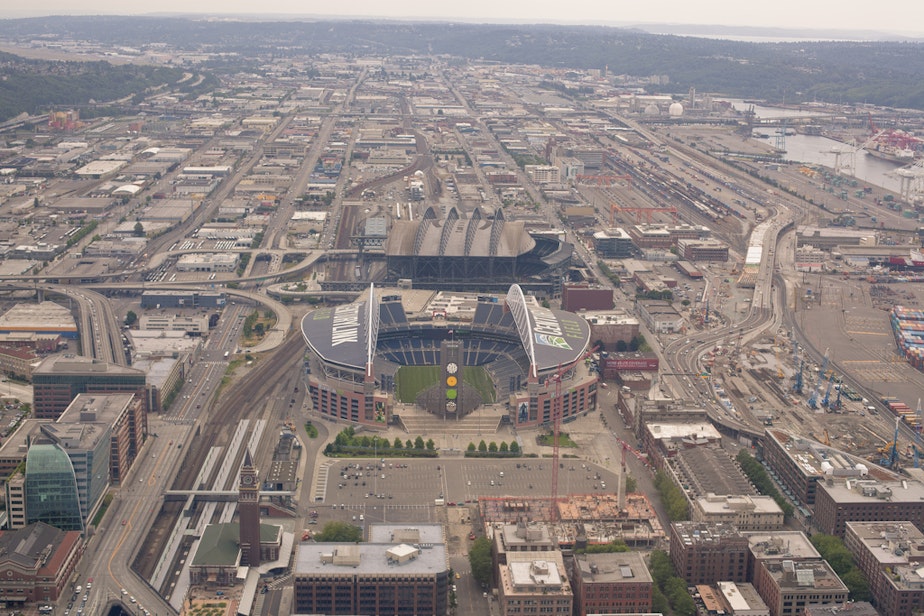 caption: File photo of the Sodo area of Seattle.
