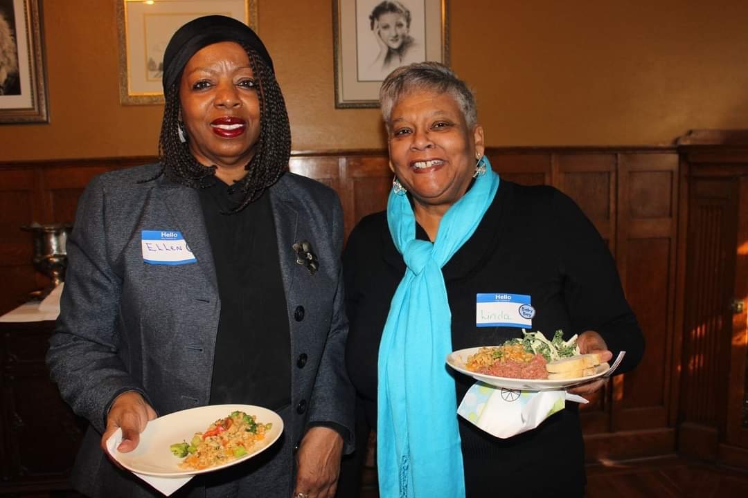 Linda Oliver and Elaine Smith members of the Hilltop Library Planning Committee