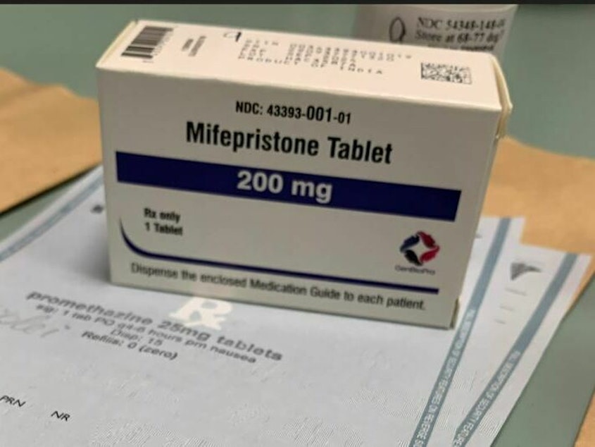 caption: The drug manufacturer GenBioPro received FDA approval for its generic version of the abortion pill mifepristone — the first dose in a widely-used, two-drug protocol — in 2019.