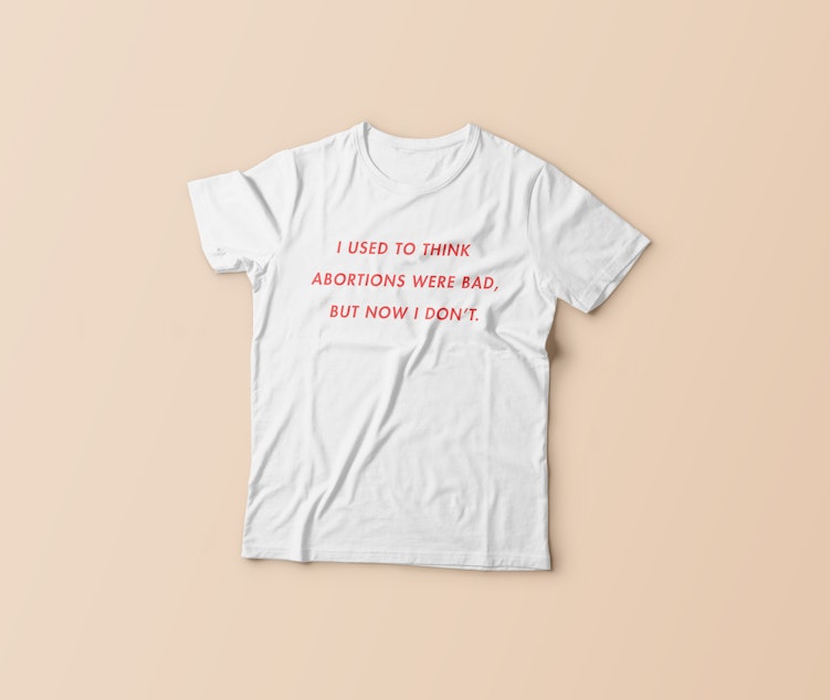 caption: Abortion shirt designed by Christopher Harrell for Shout Your Abortion. 