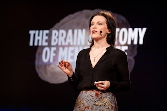 Lisa Mosconi speaks at Shoham Arad speaks at TEDWomen 2019: Bold + Brilliant, December 4-6, 2019, Palm Springs, California. Photo: Jasmina Tomic / TED