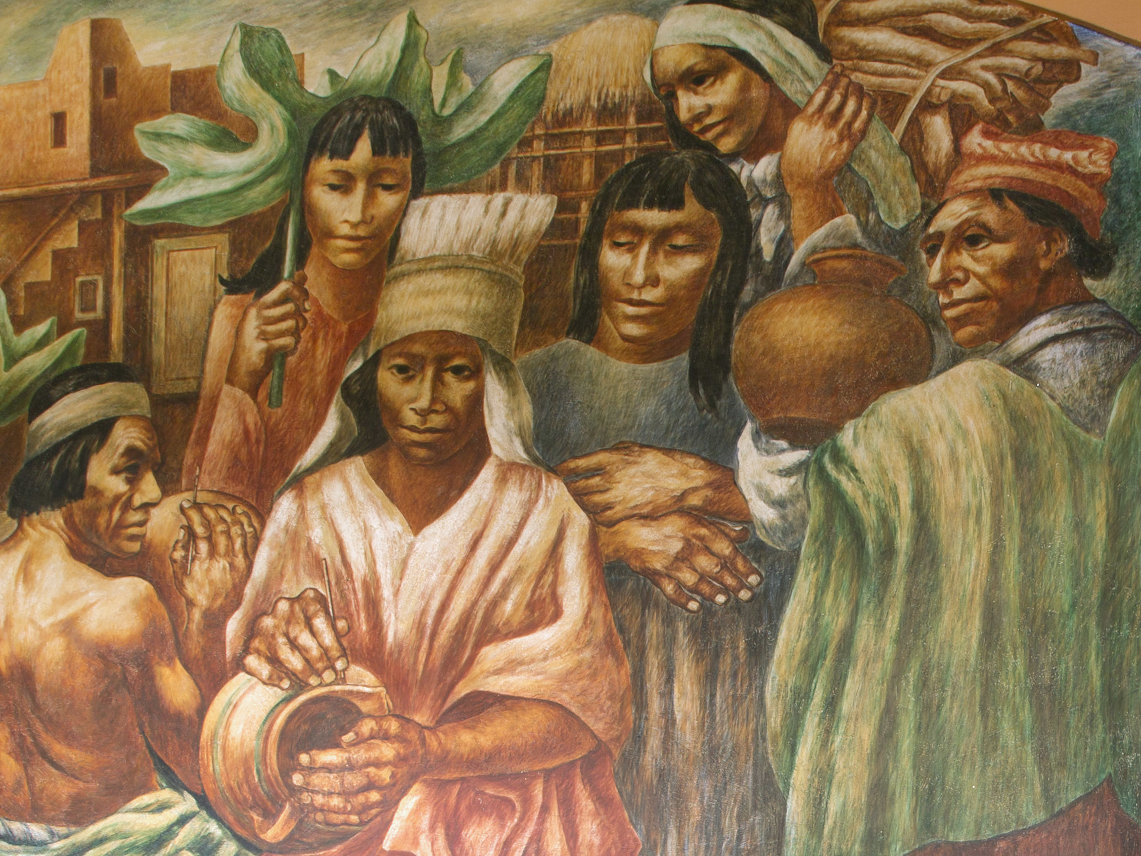 caption: Boris Deutch painted this 1941 Works Progress Administration mural in the Terminal Annex building in Los Angeles, Calif.