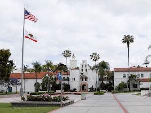 caption: San Diego State University is among the 23 campuses of the California State University system that will hold their fall semesters online as a result of the coronavirus pandemic.