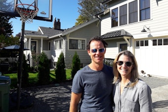 caption: Andrew and Emmye Cahn built a backyard cottage at their home in NE Seattle. 