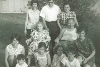caption: Howard Berkes (seated, front row right) volunteered to be part of a COVID-19 research study this year. He says his family, photographed here in the 1960s, had a history of stepping up during difficult times. That includes his grandparents (in middle), who fled the pogroms of Eastern Europe in the 1920s to raise a family in the United States.