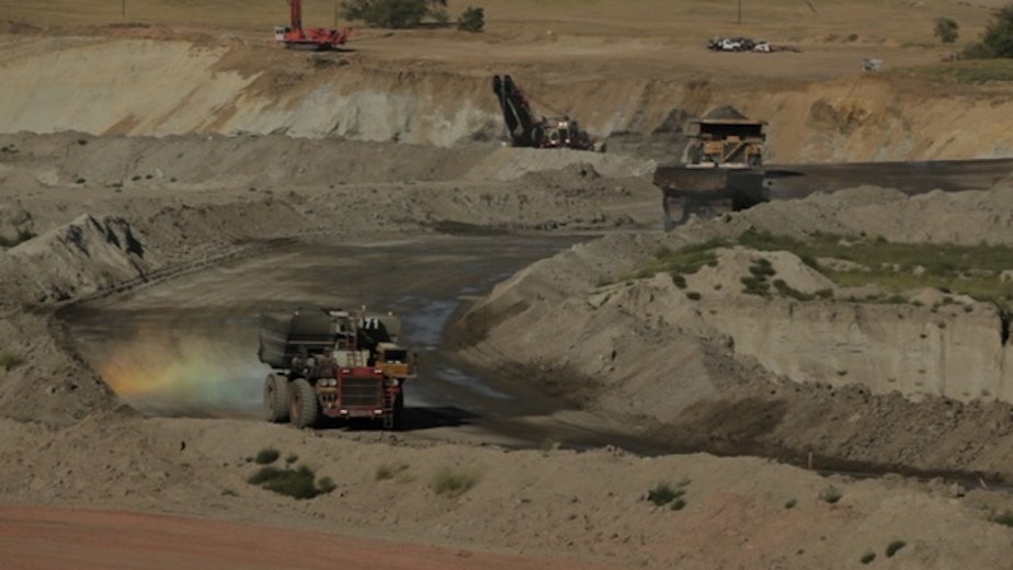 caption: A coal mining operation near Gillette, Wyoming. Seattle billionaire Paul Allen is bankrolling a lawsuit over the way the federal government leases public land for coal mining.