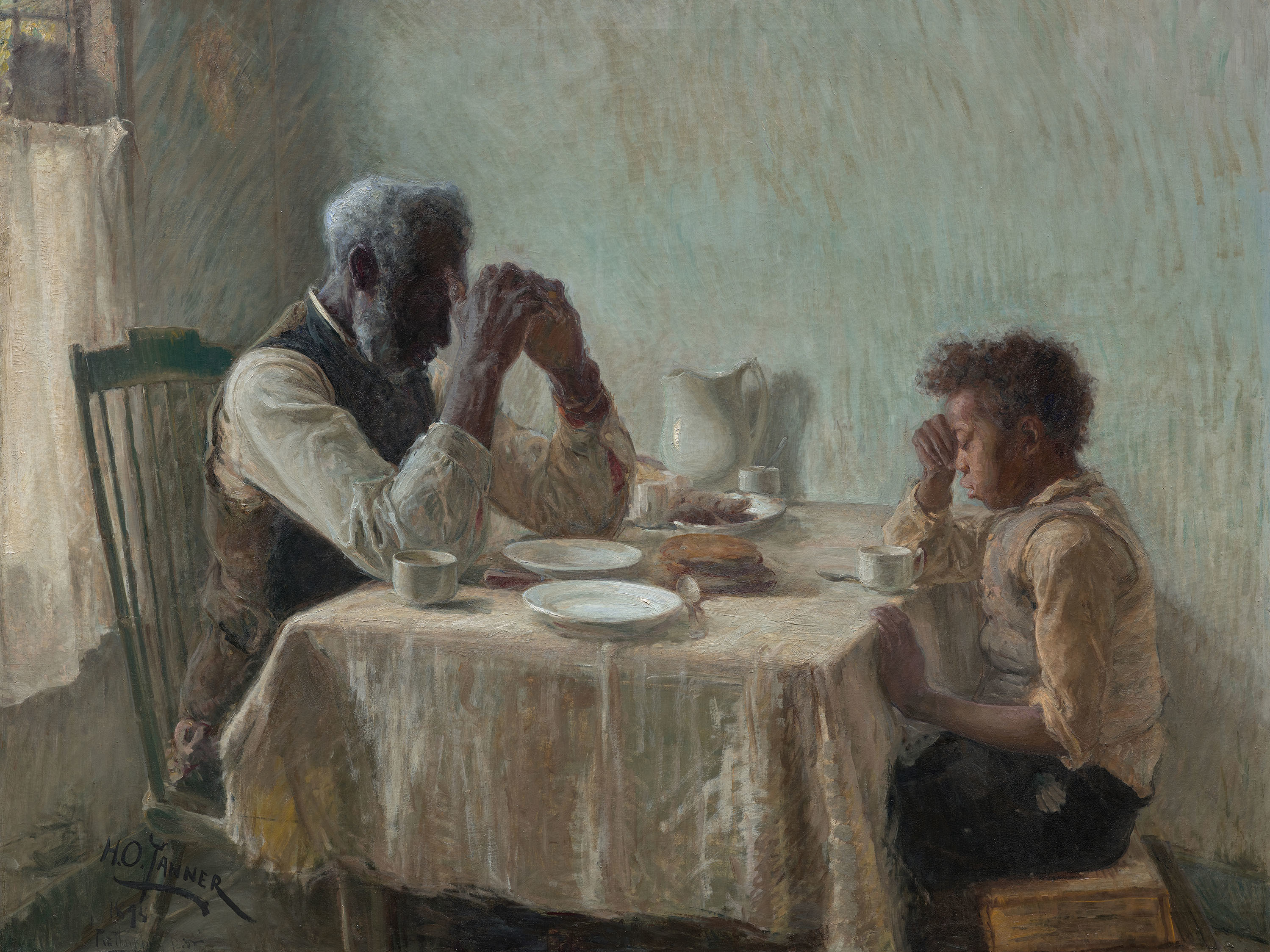 caption: Henry Ossawa Tanner,<em> The Thankful Poor,</em> 1894, oil on canvas, Art Bridges