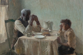 caption: Henry Ossawa Tanner,<em> The Thankful Poor,</em> 1894, oil on canvas, Art Bridges
